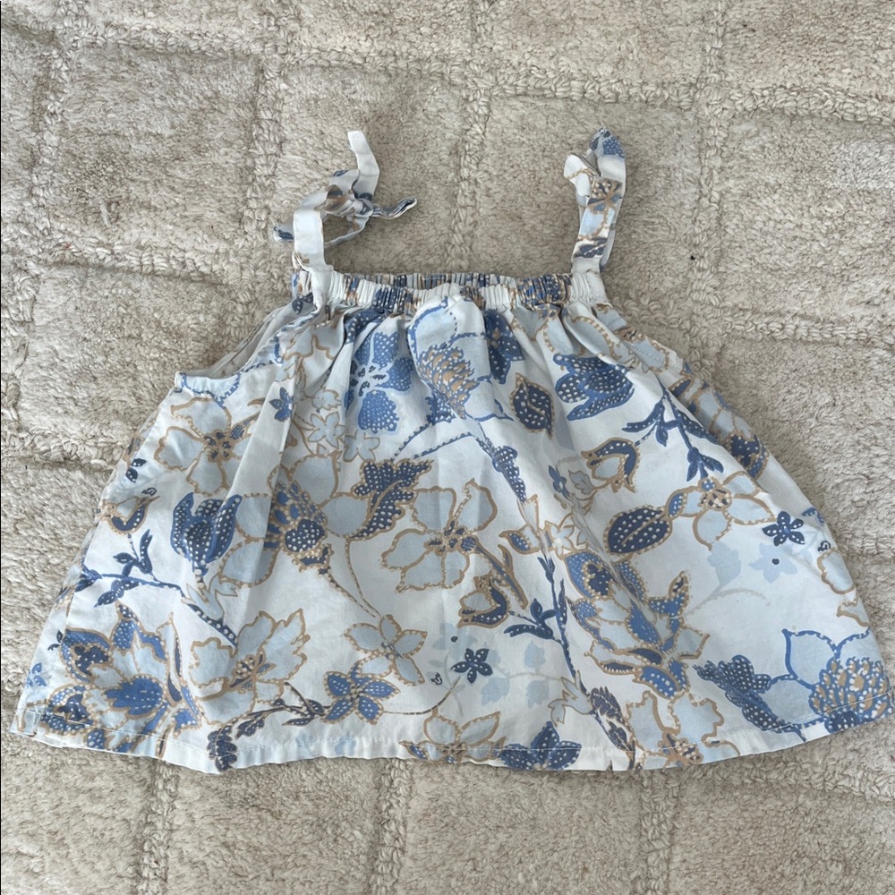 GAP Kids Floral Tank Top in Blue and Tan - Picture 7 of 7